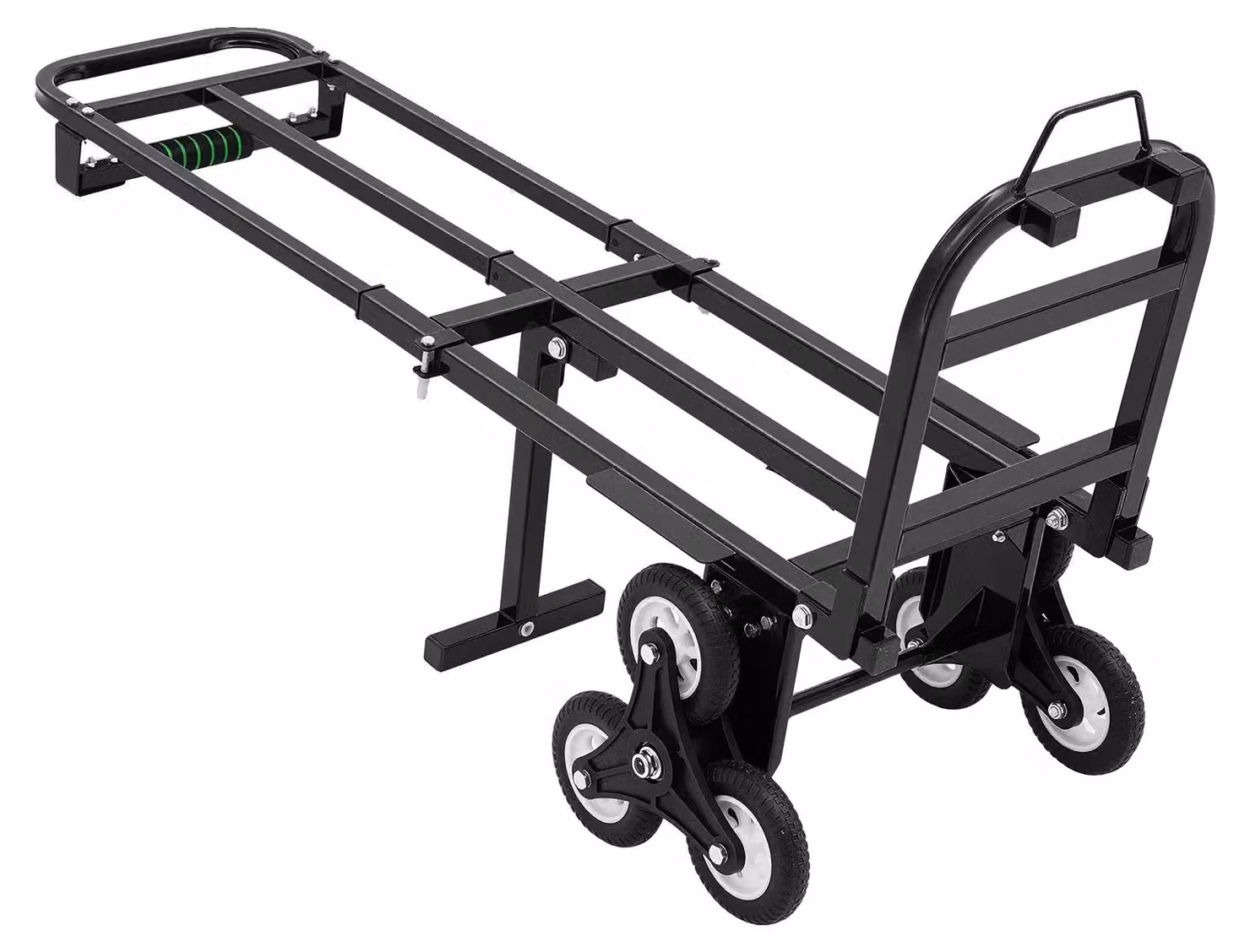 Carrello a mano, capacità di carico 210 kg, design pieghevole, sistema a 6 ruote, altezza regolabile, struttura in acciaio robusta