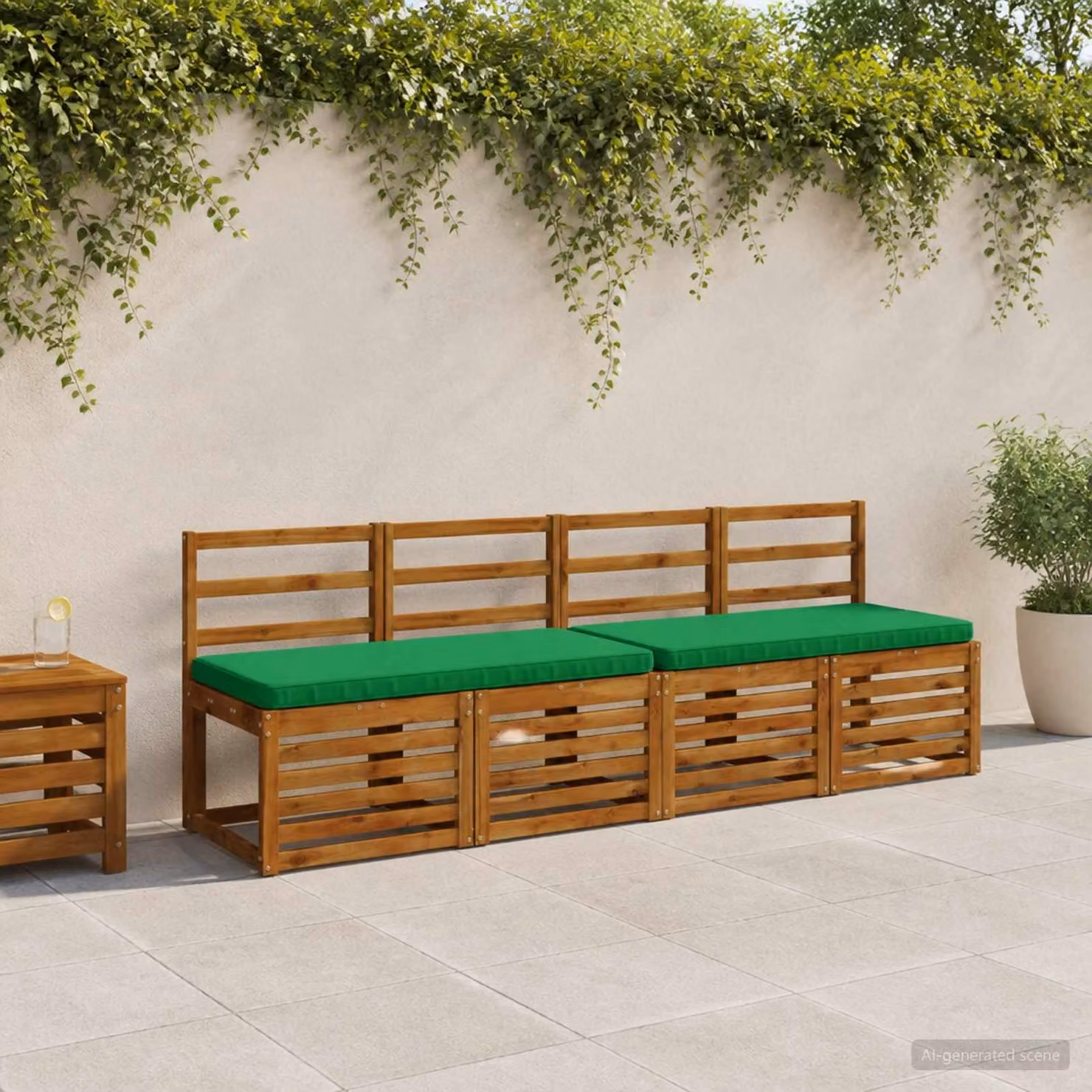 Cuscino per panchina vidaXL VUGHT verde in poliestere con rivestimento rimovibile e resistente ai raggi UV