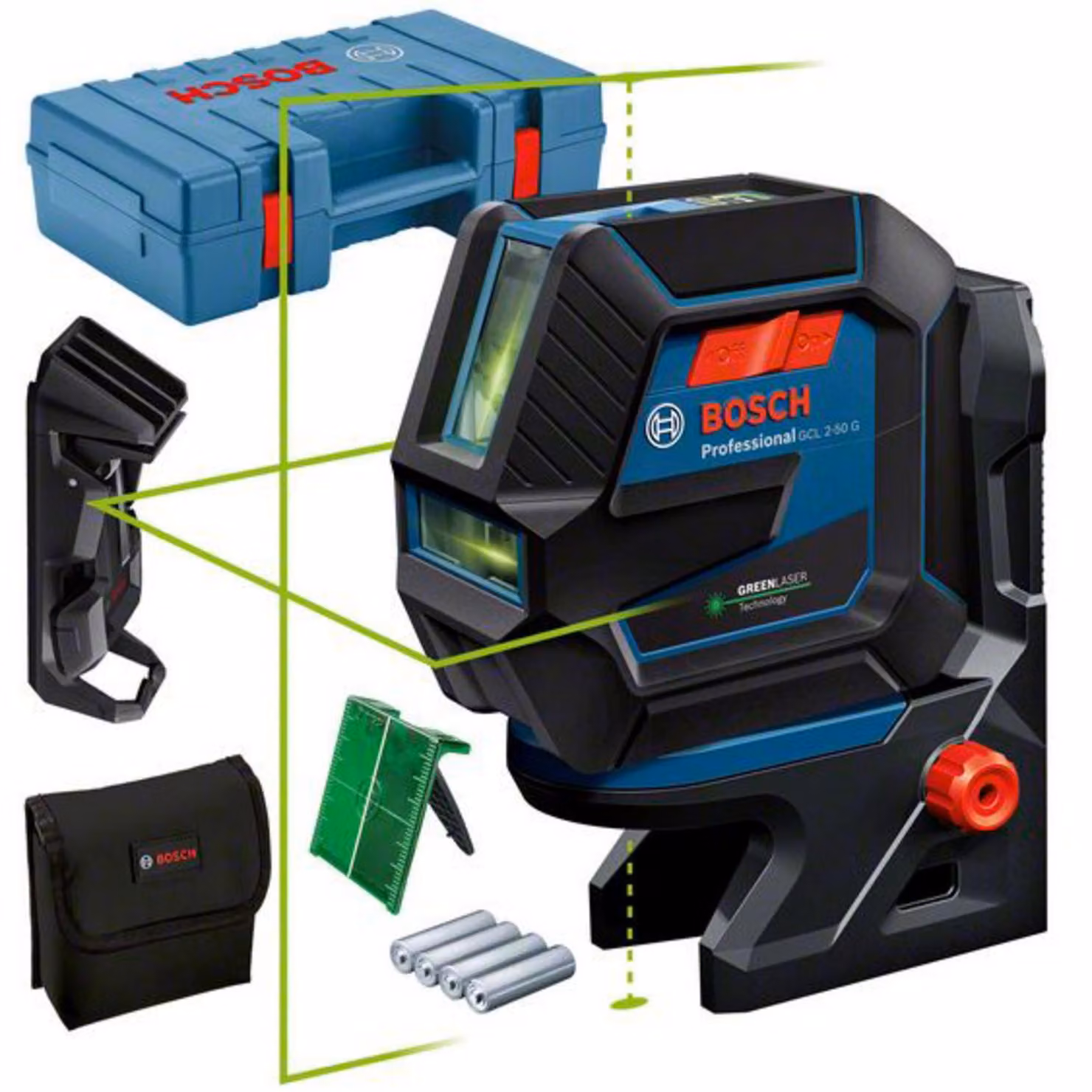 Laser combinato GCL 2-50 G con morsetto a soffitto e valigetta di trasporto