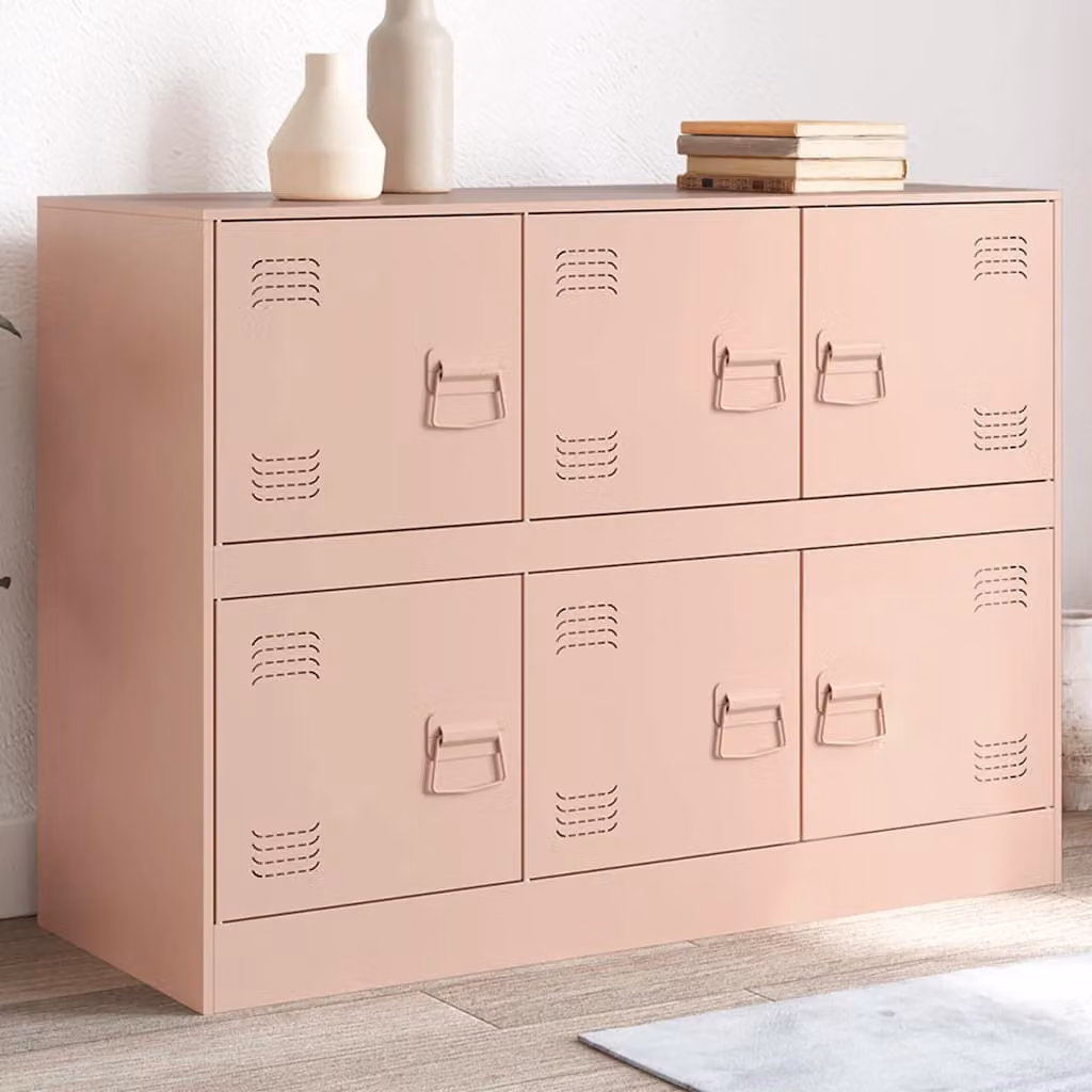 Credenza rosa in acciaio vidaXL L: 99 cm, P: 39 cm, H: 73 cm