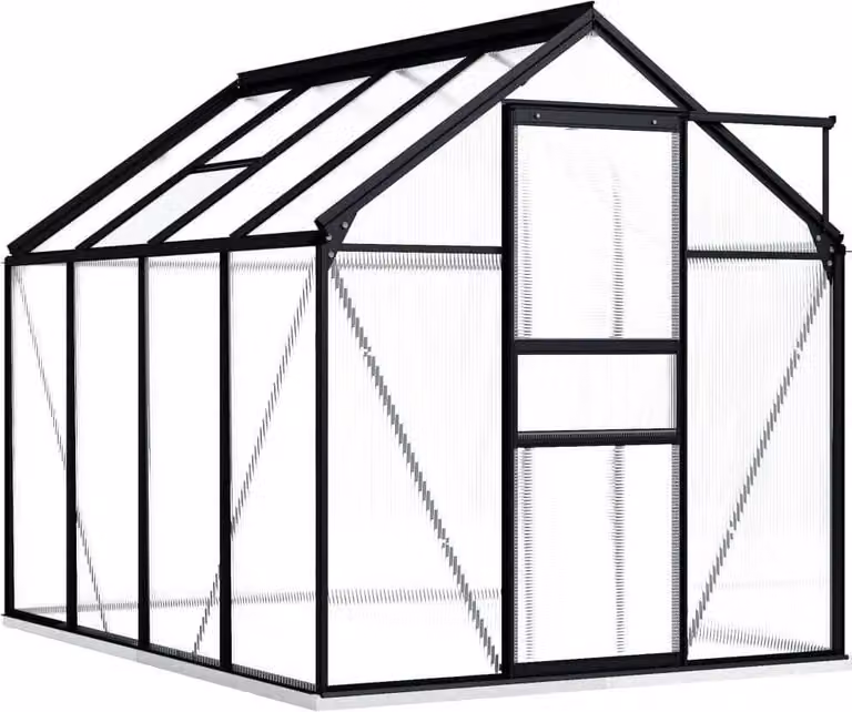 The Living Store Serra con fondazione in alluminio antracite 4,75 m²