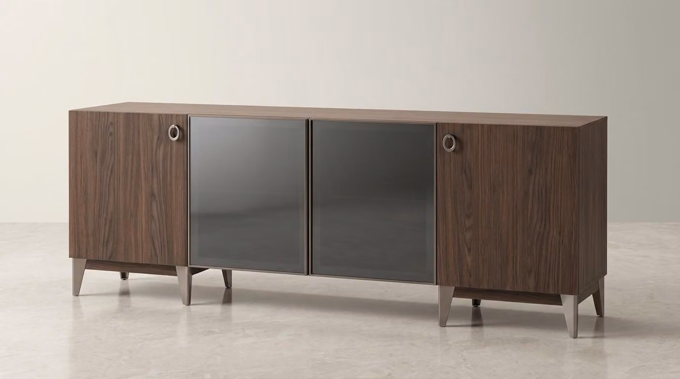 Mobile bar/credenza Braun, design moderno, spazioso, elegante, in legno, forma rettangolare