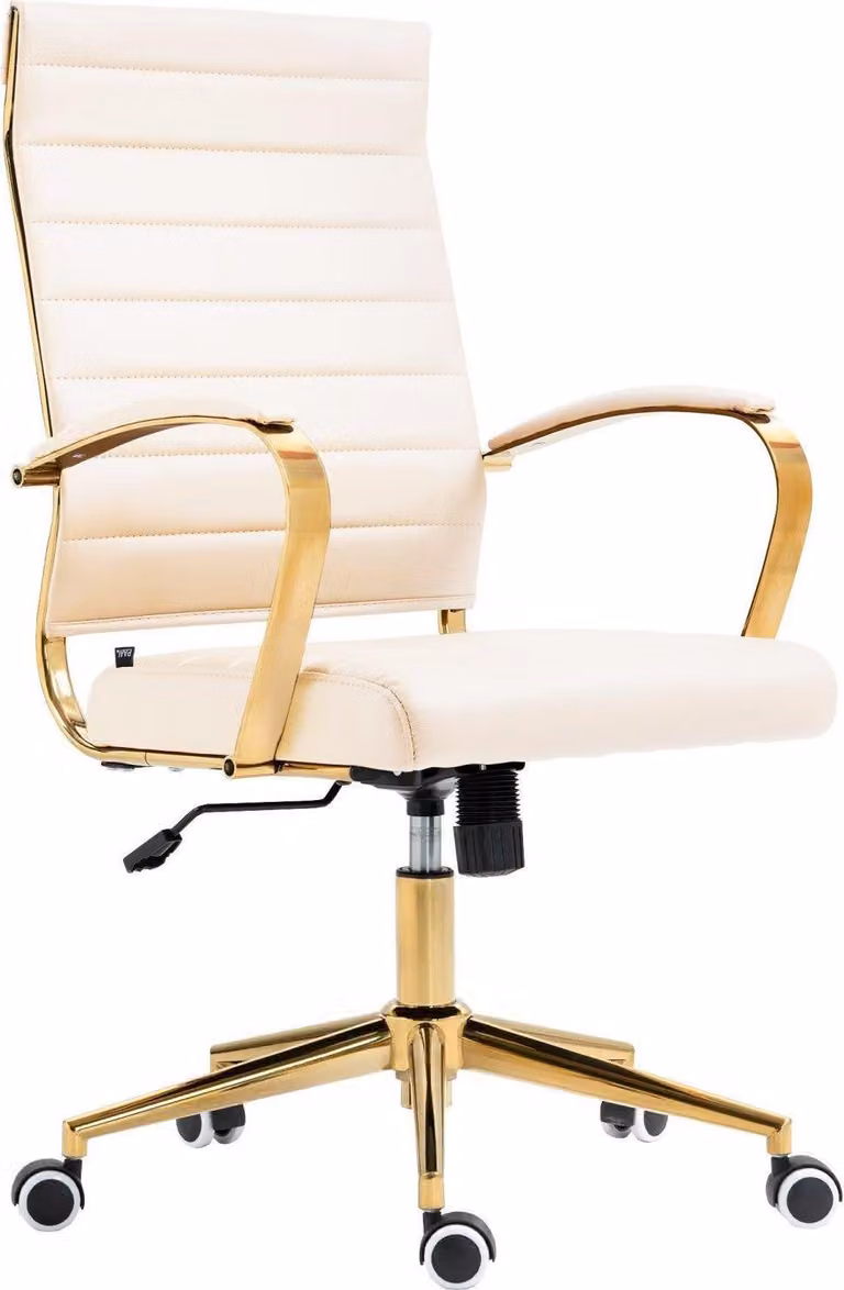 Sedia da ufficio ergonomica Art Learning - Comfort di seduta di design - Girevole a 360° | Colore: crema