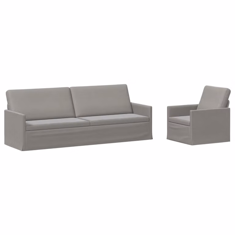 Set di 2 divani moderni vidaXL in velluto grigio con struttura in metallo per il tuo soggiorno