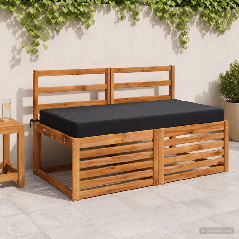 Cuscino per la seduta vidaXL SOEST in poliestere nero con rivestimento lavabile e resistente ai raggi UV