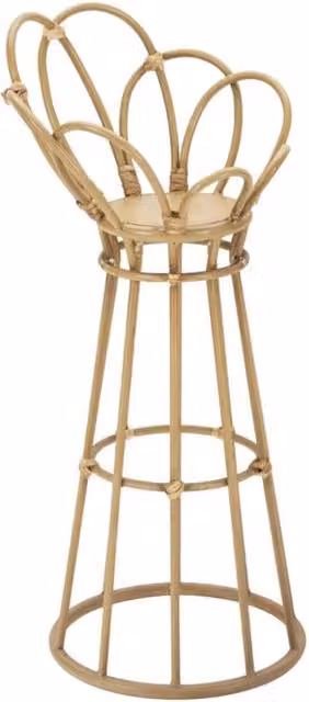 Porta-vaso Panama Tower Vikasa Home in ferro e rattan beige, diametro: 28 cm, altezza: 62 cm