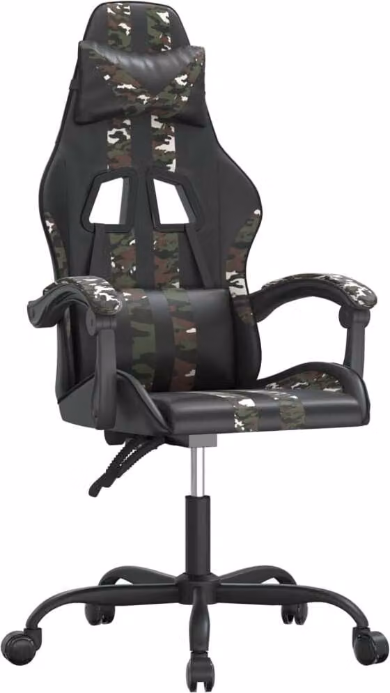 Sedia da Gaming Nero e Mimetico in Pelle finta