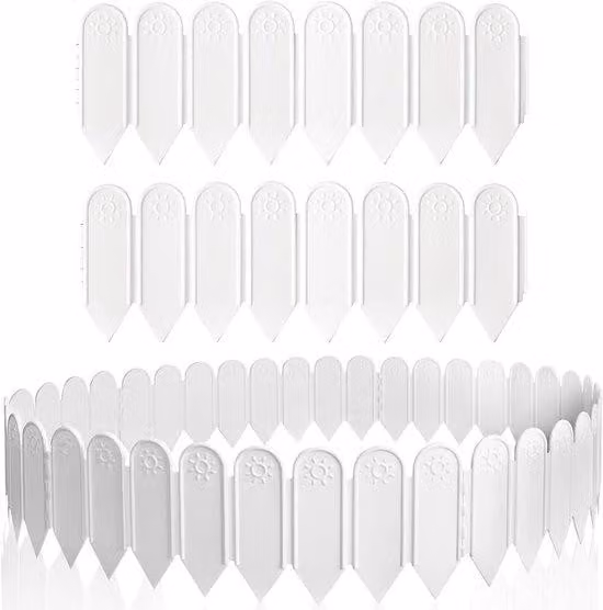 Set di 10 bordure flessibili per giardino, lunghezza 4 metri - Recinzione in plastica per delimitare il prato, creare vialetti e decorare il giardino, altezza 15 cm