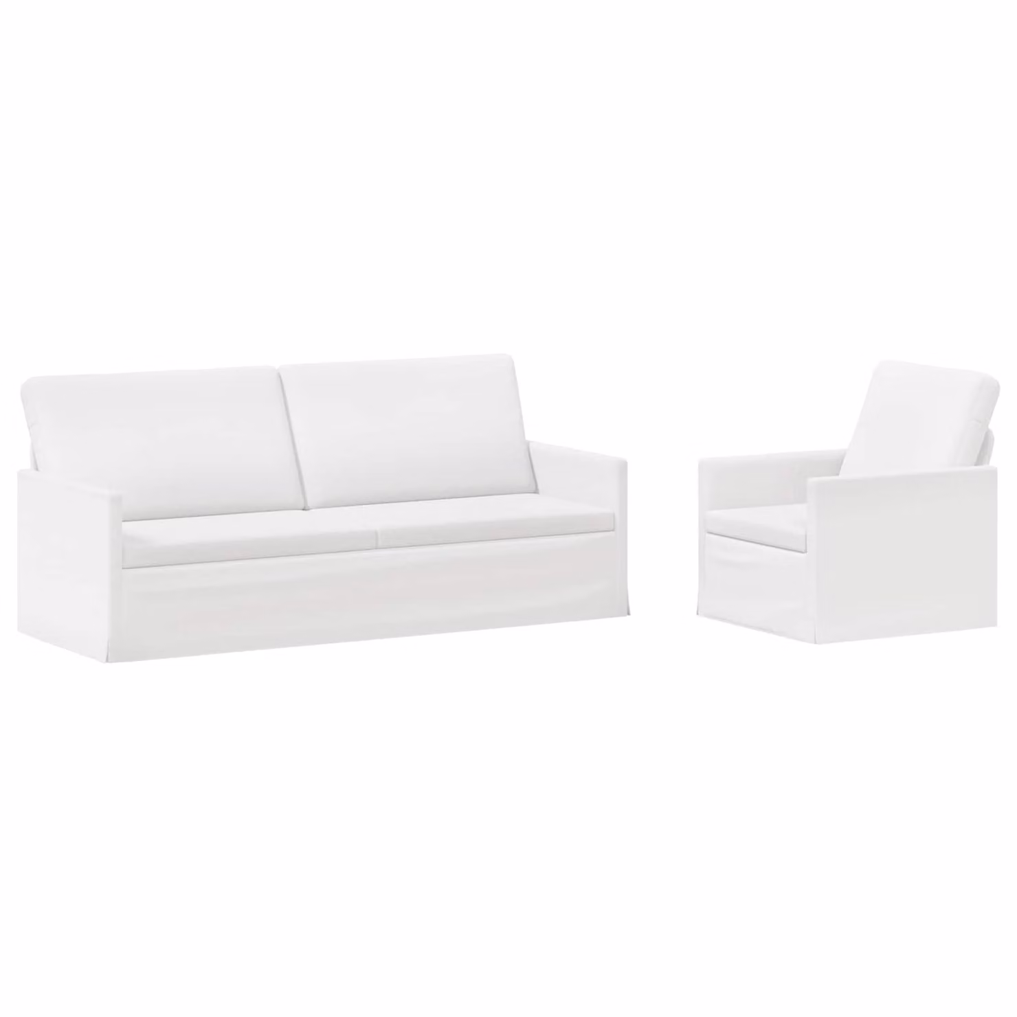 Set di 2 divani moderni vidaXL in tessuto bianco con struttura in metallo per il tuo soggiorno