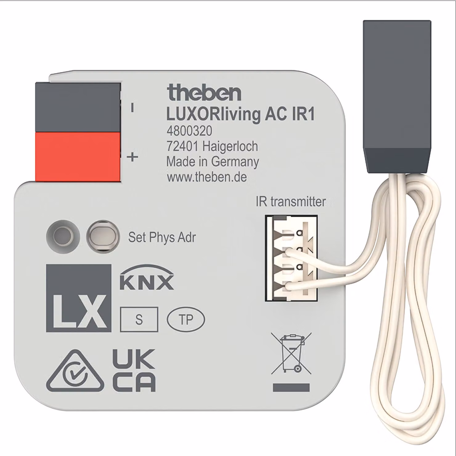 Theben LUXORliving AC IR1 Gateway per unità split - Gateway IR per climatizzatori KNX 4800320