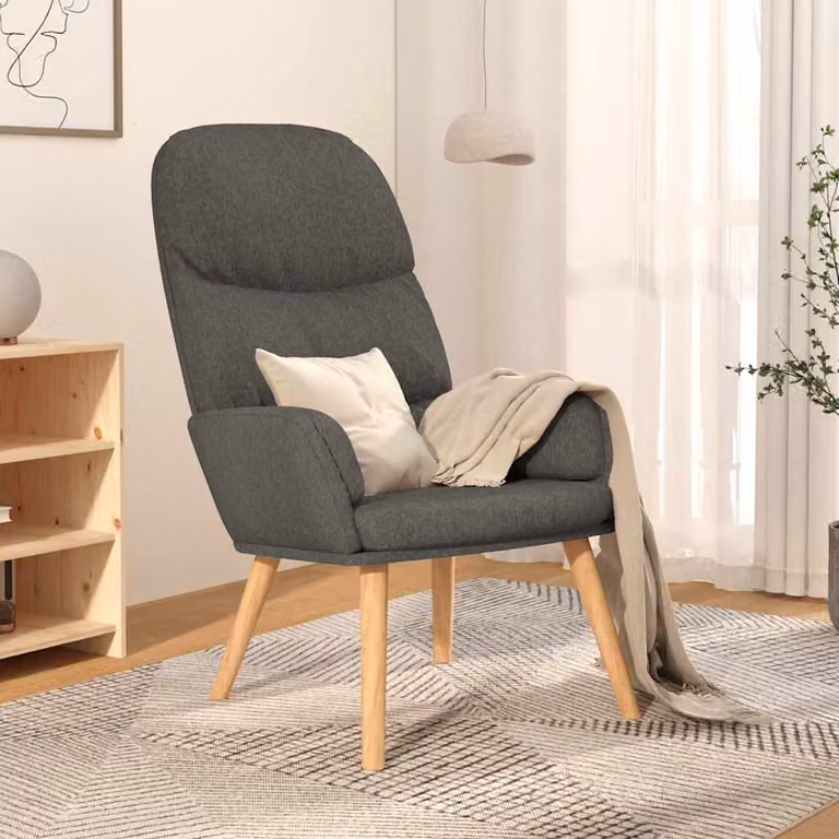 Poltrona Relax Recliner vidaXL Grigia con Braccioli e Struttura in Metallo e Legno