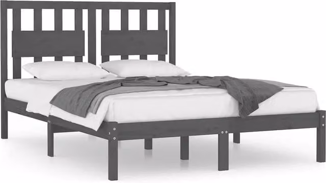 Letto matrimoniale Design In in legno massello di pino grigio L/P: 200 x 200 cm