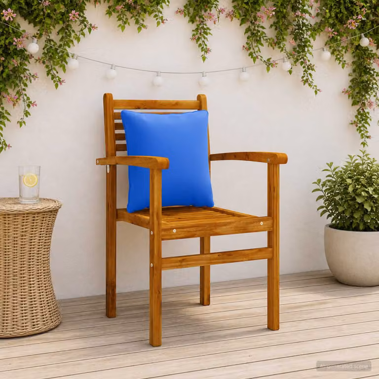 Set di 4 cuscini per schiena quadrati vidaXL PUTTEN in poliestere blu