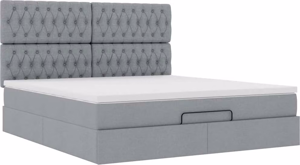Struttura Letto Pouf con Materasso 160x200 cm in Tessuto