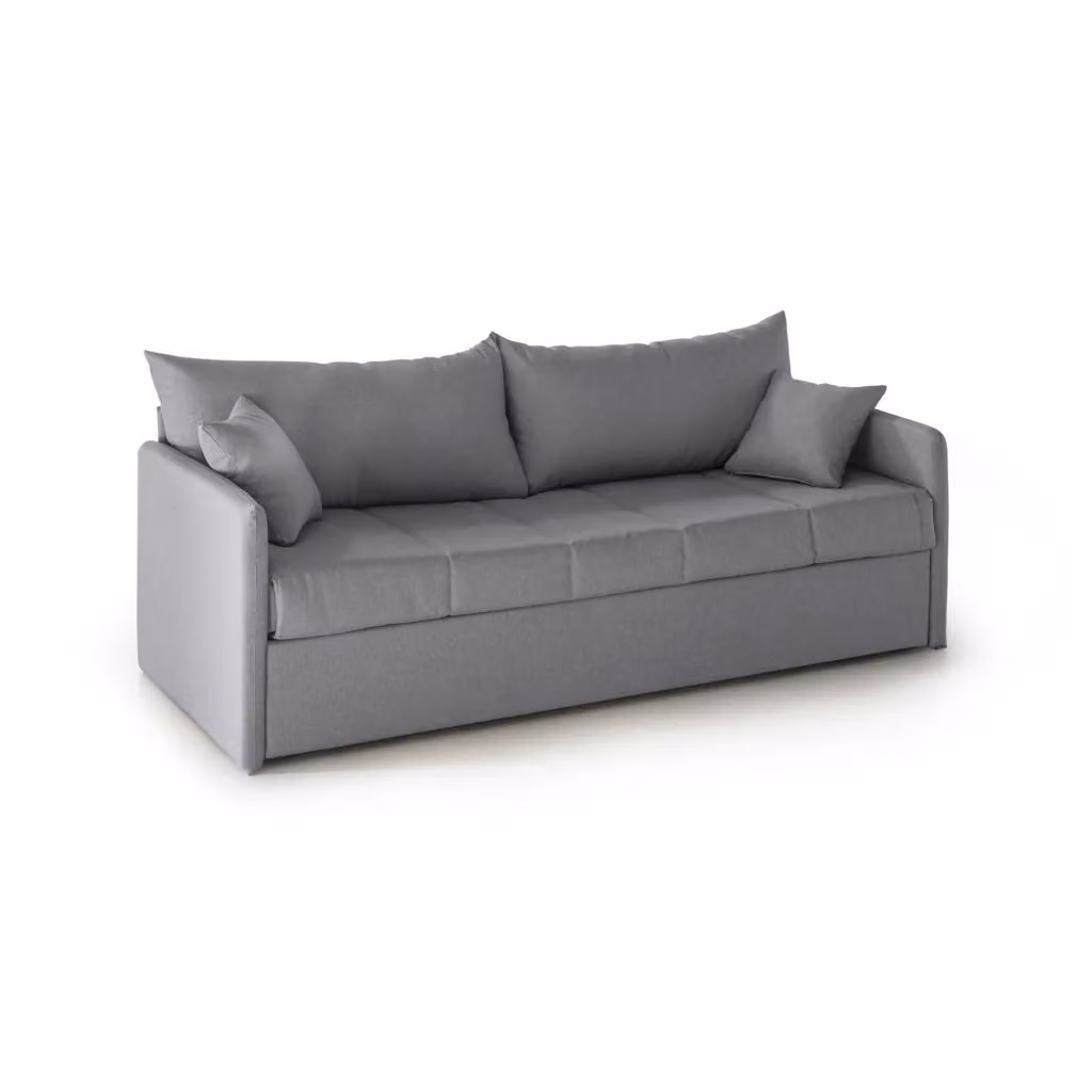 Avellana Divano Letto 3 Posti Made in Italy con Coperture Sfoderabili, Grigio, L: 205 cm, P: 86 cm – 2