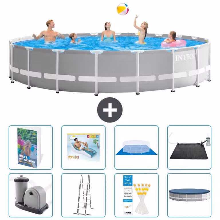 Struttura per piscina a forma di prisma - 610x132 cm - composta da 7 elementi - modello S567