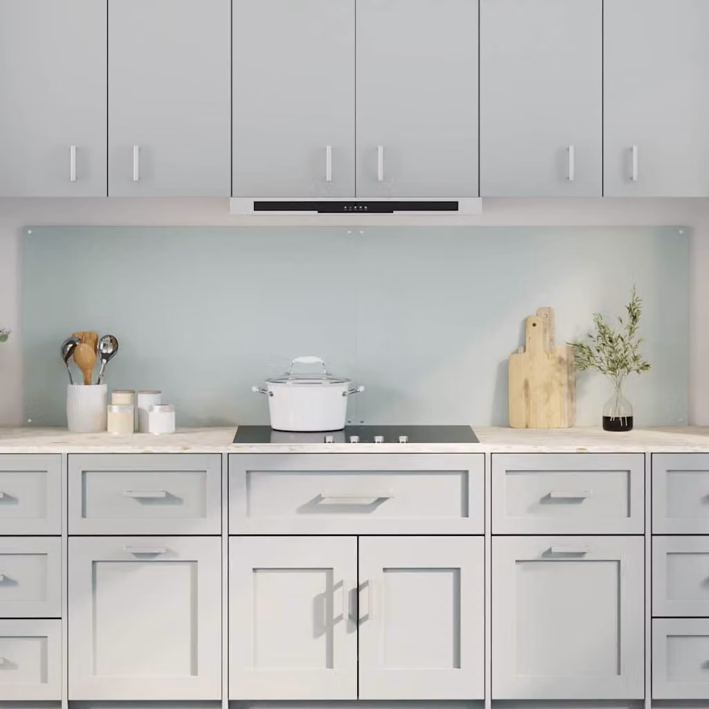 Set di 2 schienali da cucina vidaXL in vetro temperato bianco, L: 100 cm, H: 60 cm
