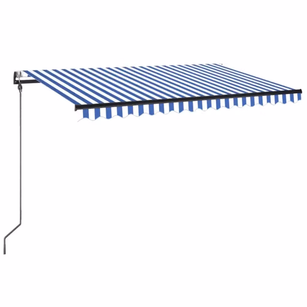 Tenda Automatica vidaxl con Sensore Vento, LED e Telecomando, L/P/H: 300 x 250 cm, Blu Bianco Antracite – 2