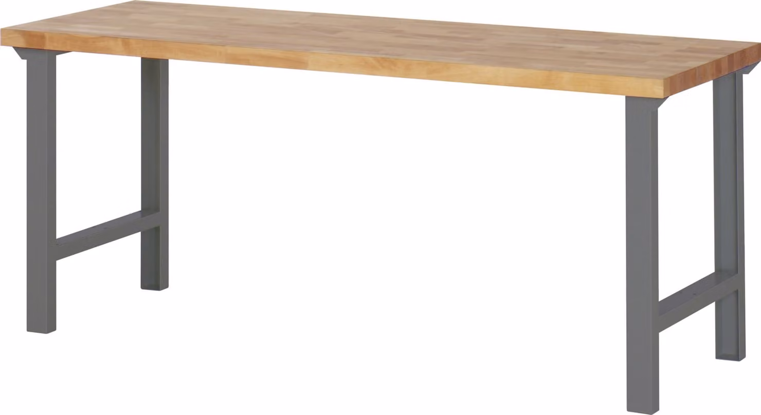 Banco da lavoro STIER Premium, 2000x700x840 mm, struttura robusta in acciaio e faggio, verniciatura a polvere ecologica, ideale per officine e progetti di bricolage, versatile banco da lavoro per il montaggio