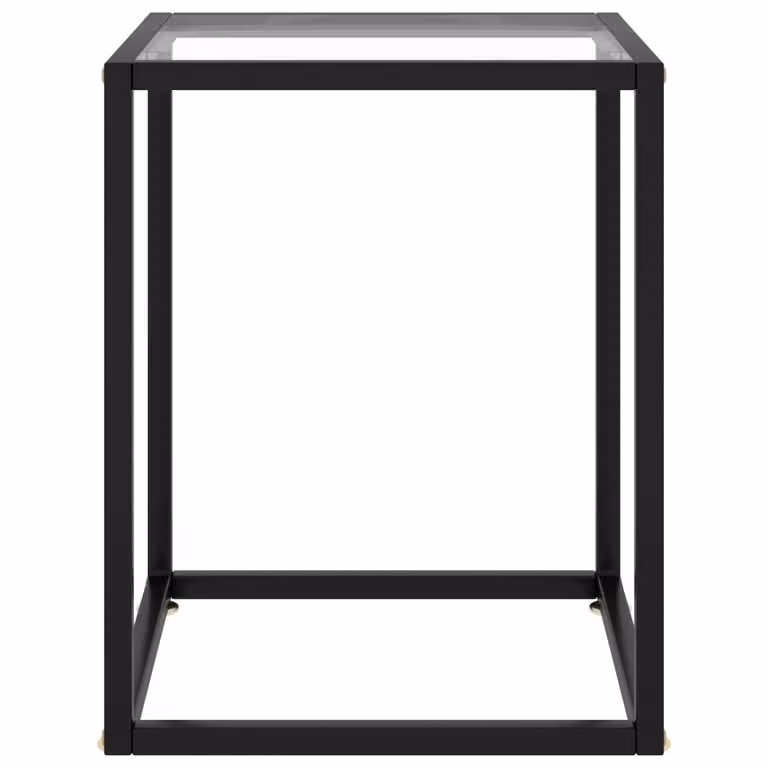 Tavolino da Salotto Nero con Vetro Temperato 40x40x50 cm