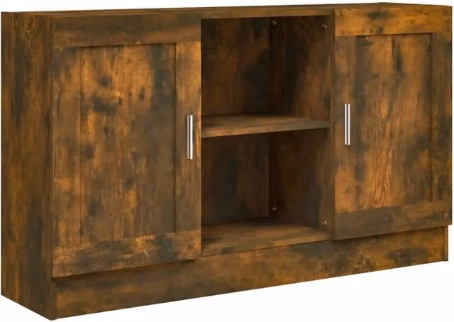 Buffet credenza con cassettiera organizer in legno MDF marrone per cucina e soggiorno L 120 x P 30,5 x H 70 cm