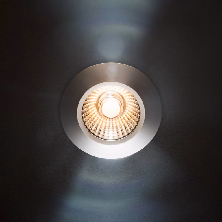 Sigor LED spot da incasso a soffitto Diled, Ø 6,7 cm, 3.000 K, nero dimmerabile, Nero, Soggiorno / Sala da pranzo, Alluminio, Moderno