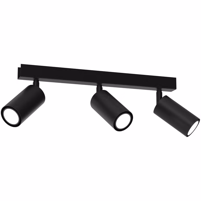 Striscia nera 3 faretti mobili 3xGU10 8W Hudson Milagro