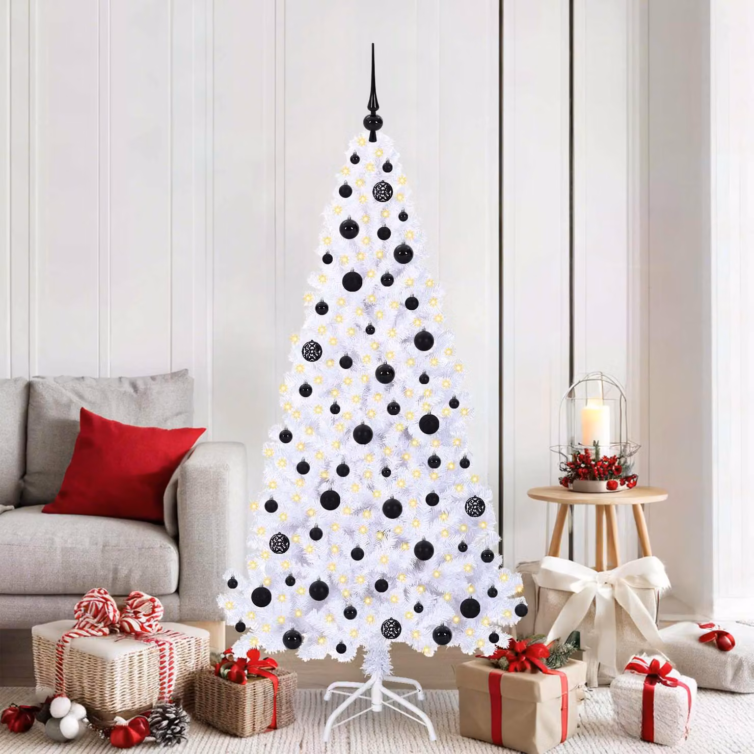 Maison Exclusive - Albero di Natale artificiale bianco 180 cm PVC e acciaio