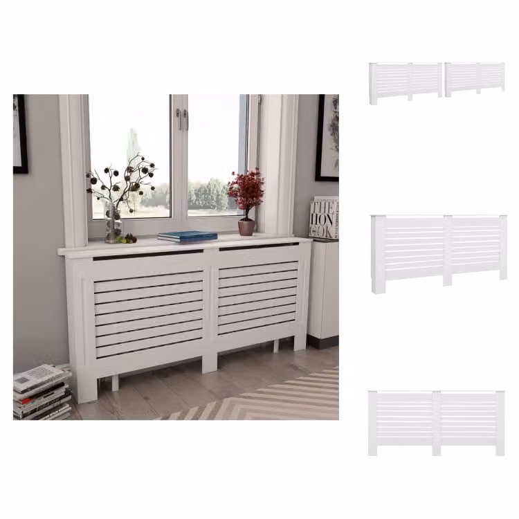 vidaXL Rivestimento per radiatori 2 pz. Bianco 172×19×81,5 cm MDF - Accessori per radiatori