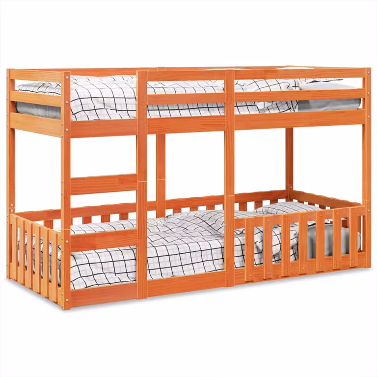 Letto a castello per bambini vidaXL in legno di pino color marrone cera L 200 cm x P 80 cm