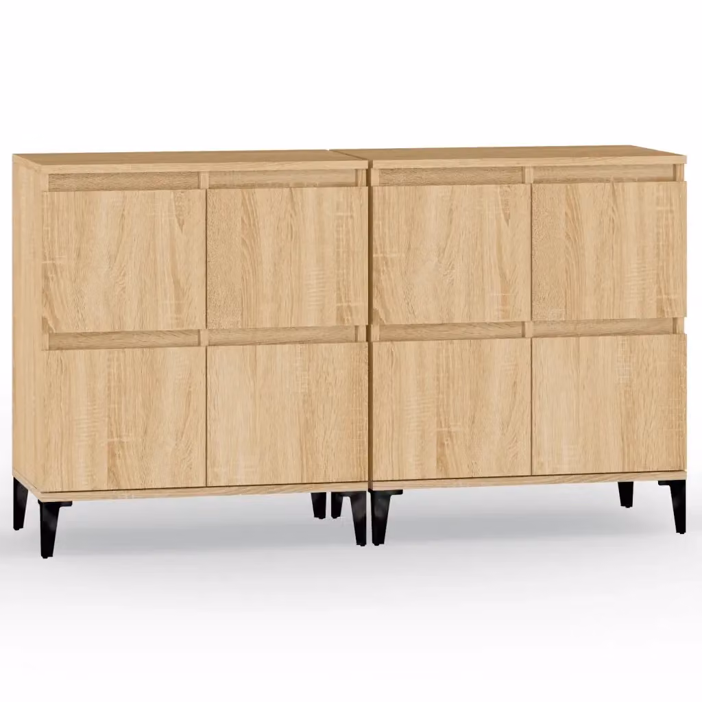 Set di 2 credenze da parete vidaXL in legno e metallo color rovere marrone per sala da pranzo L: 60 cm, P: 35 cm, H: 70 cm – 2