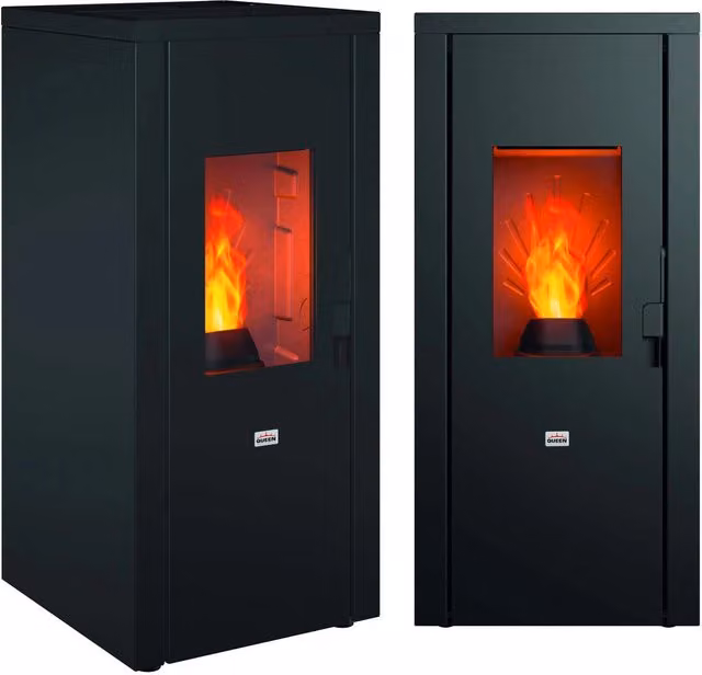 Stufa a Pellet Queen 77 EVO 5.0 con WiFi, Colore Nero, L/P/H: 96,5 x 46,5 x 44,0 cm