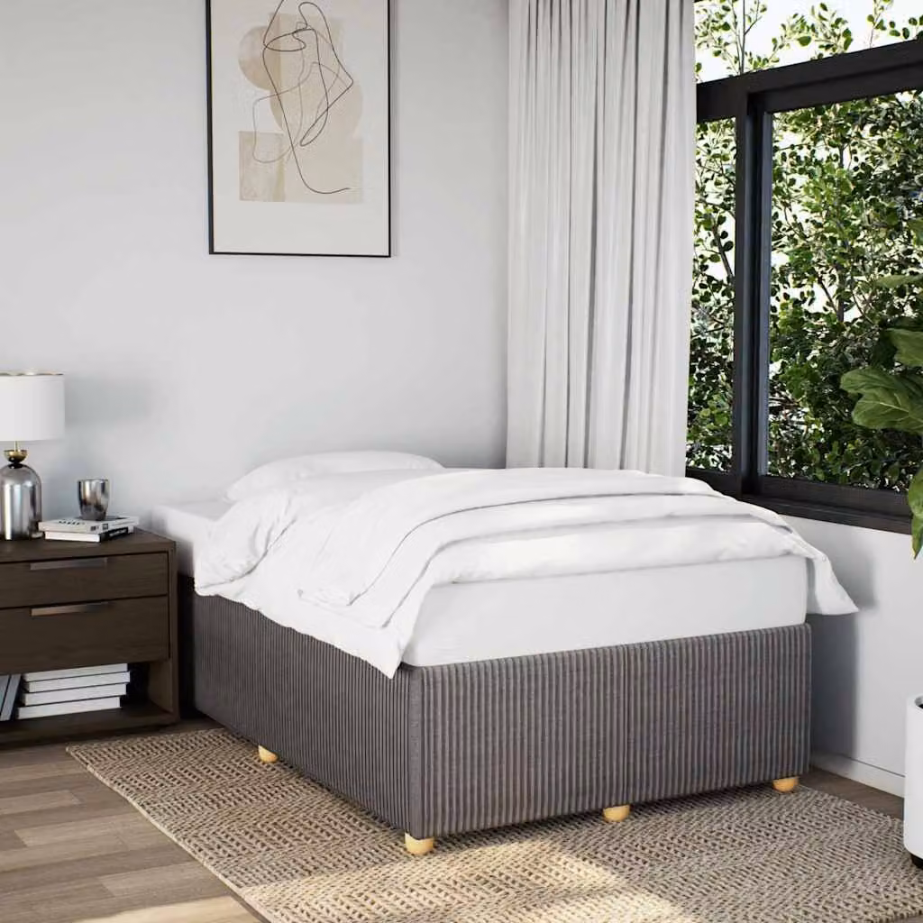 vidaXL Giroletto senza Materasso in Tessuto Tortora L/P/H: 120 x 200 cm – 1