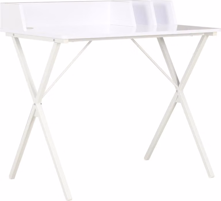 The Living Store Scrivania bianca 80x50x84 cm