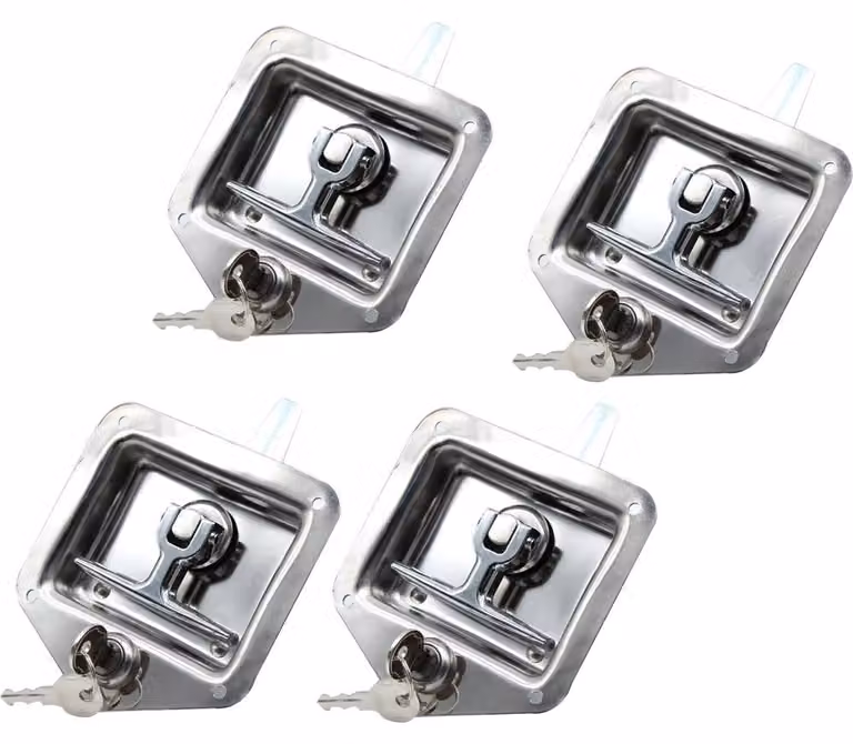 Serratura con maniglia a T, realizzata in acciaio inossidabile resistente, facile da installare, colore argento