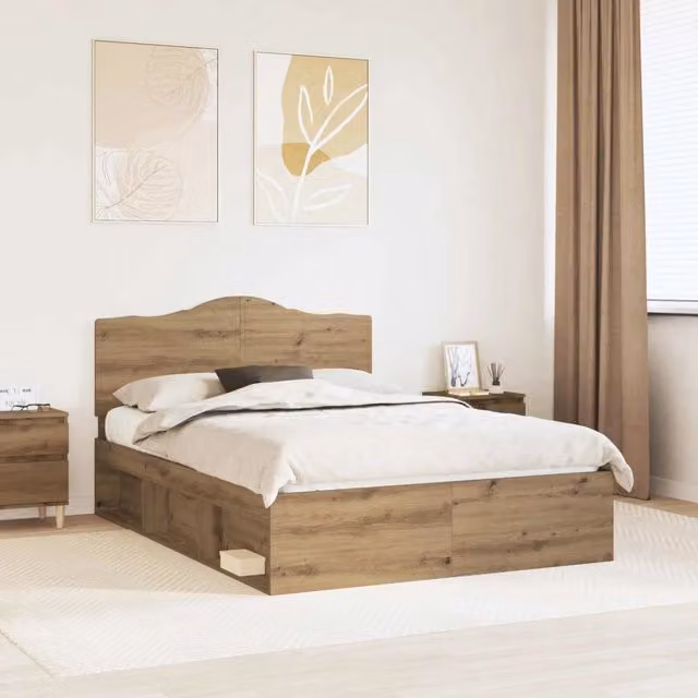 Struttura del letto-Giroletto Rovere Artigianale 140 x 190 cm 797091