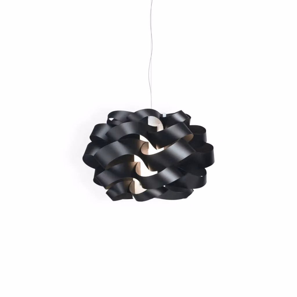 Lampada a sospensione moderna Cloud Linea Zero Polilux Nero e Metallo Cromo, diametro: 50 cm, attacco E27 – 2