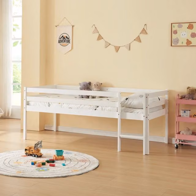 Letto per cameretta Siikalatva en.casa in legno di pino bianco L 90 cm x P 200 cm