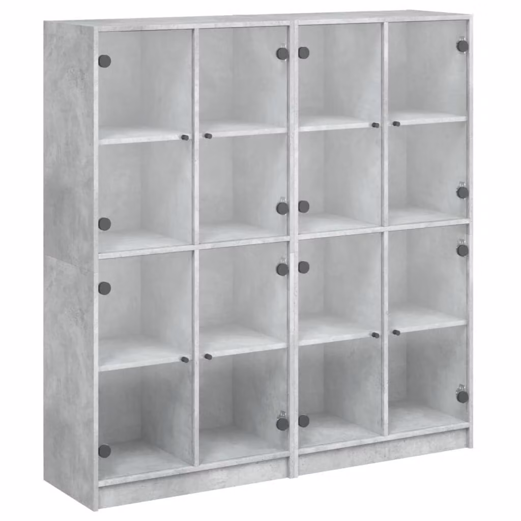 Libreria Ante Grigio Cemento 136x37x142 cm in Legno Multistrato