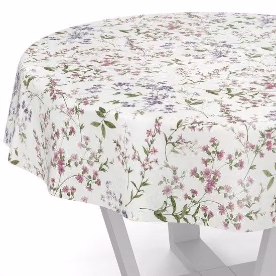 Tovaglia rotonda da 120 cm con motivo floreale, impermeabile, per tavoli da giardino