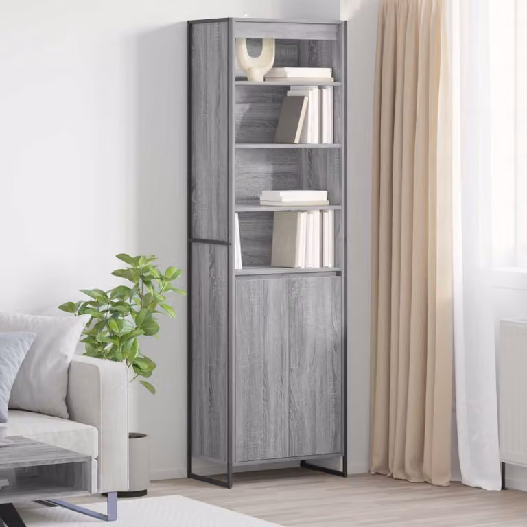 Armadio alto vidaXL in stile industriale Grigio, L: 60 cm, P: 36 cm, H: 200 cm