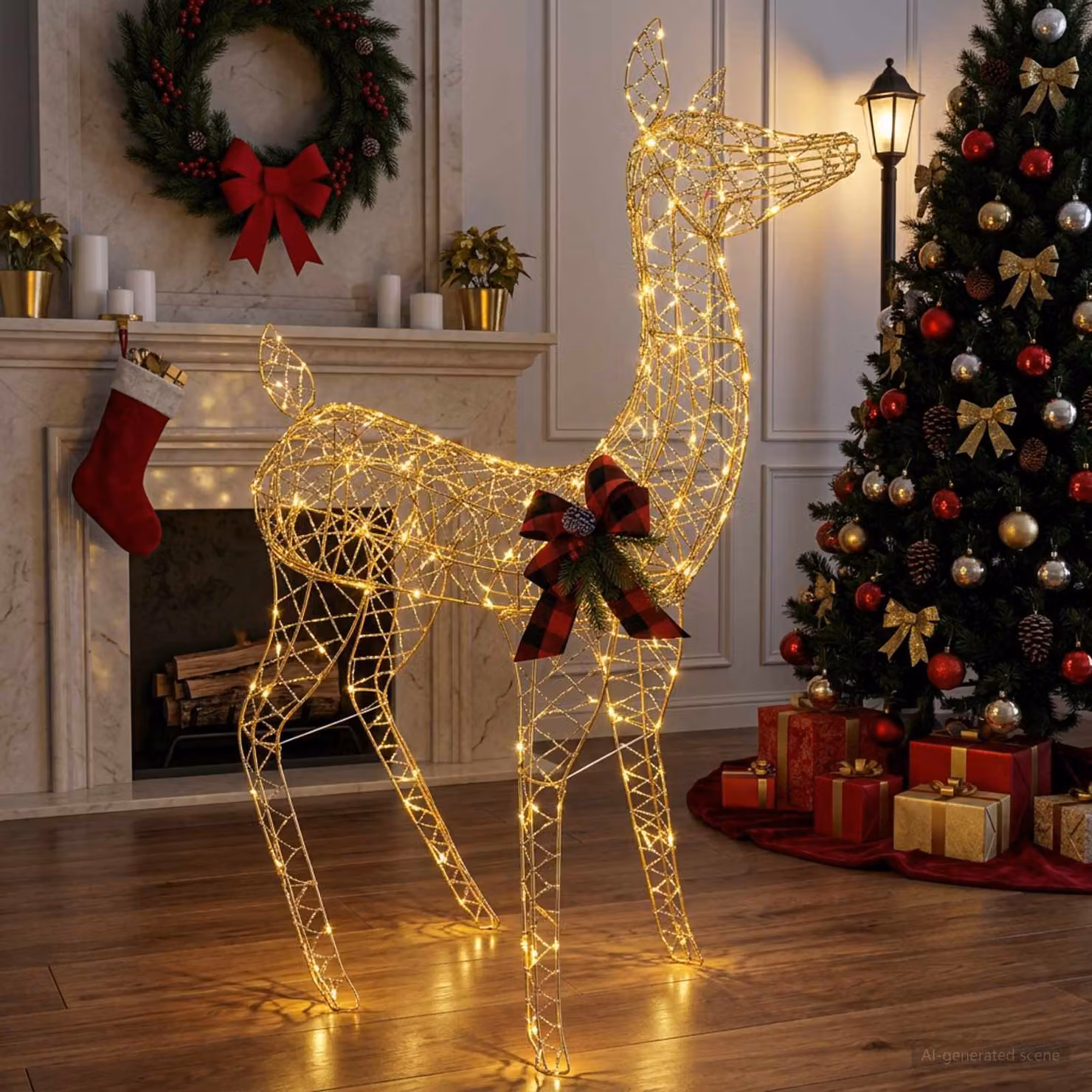 vidaXL Renna di Natale 3D LOVIISA 200 LED Bianco caldo
