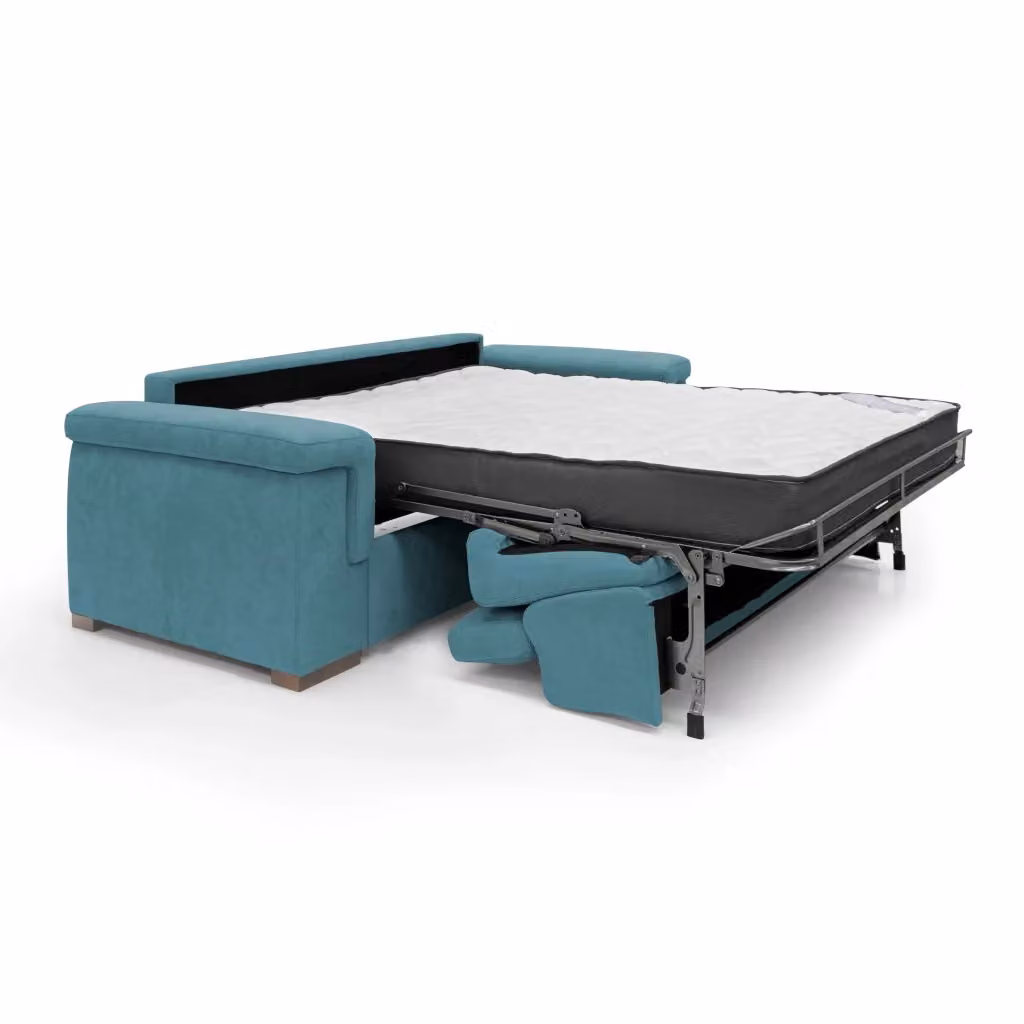 Divani.Store Giunone Divano Letto Moderno in Tessuto Azzurro L/P/H: 200 x 120 x 18 cm – 2