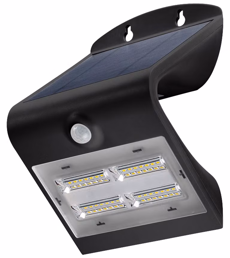 goobay Lampada da parete solare a LED con rilevatore di movimento 3,2 W nero