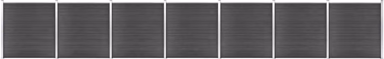 Maison Exclusive - Set di elementi per recinzione in WPC 1218 x 186 cm, nero