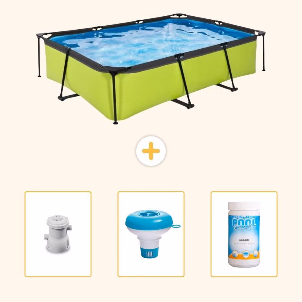 Piscina fuori terra rettangolare - 300x200x65 cm - 4 pezzi - SCB77