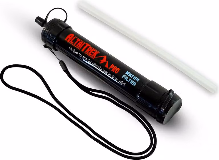 Filtro per l'acqua portatile, depuratore d'acqua, 3 x 20 cm, rimuove il 99 percento dei batteri, ideale per il campeggio