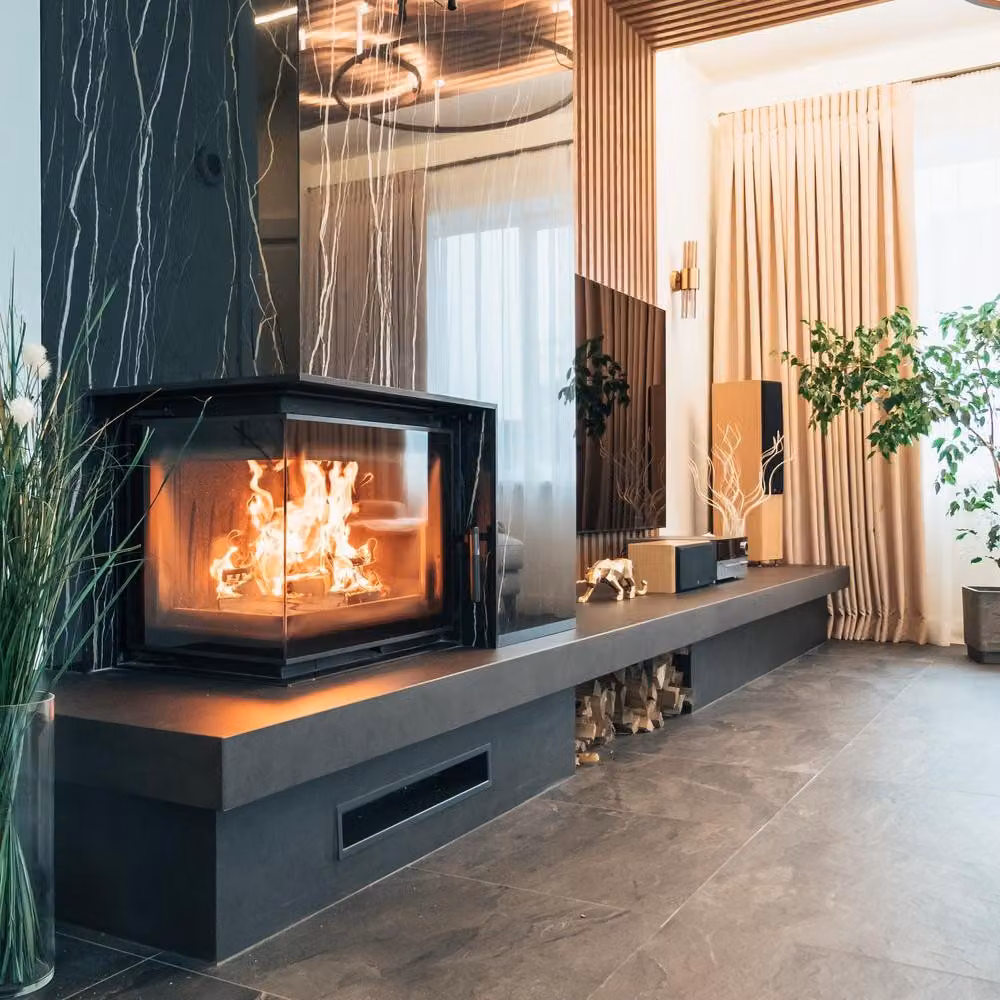 Inserto per caminetto in ghisa KRATKI MAJA DECO sinistro 8 kW Ø 200