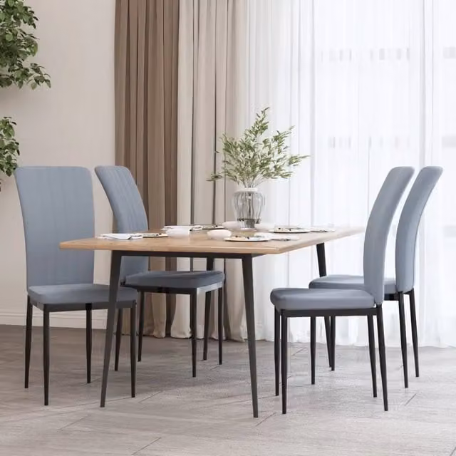 Set di 4 sedie da pranzo vidaXL in velluto grigio per soggiorno e cucina
