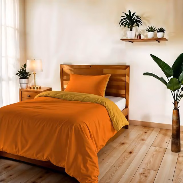Parure copripiumino singolo arancione giallo Datex